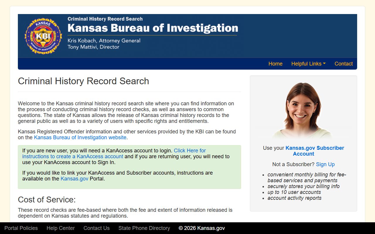 Clark County criminal court records KBI criminal history source