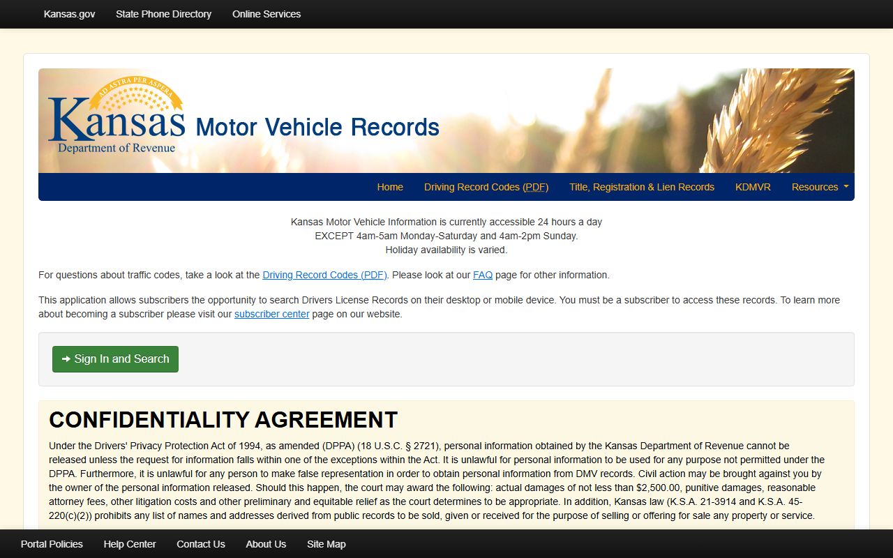 Clark County traffic court records Kansas.gov motor vehicle record search